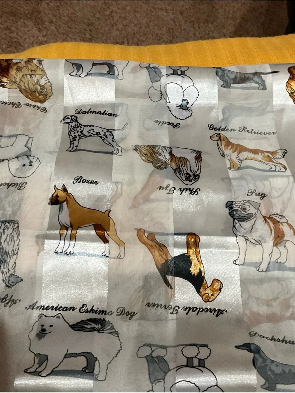 Sheer White Stripe Dog Scarf Women's Hair Head Wrap Boxer Pug Shih Tzu Poodle
